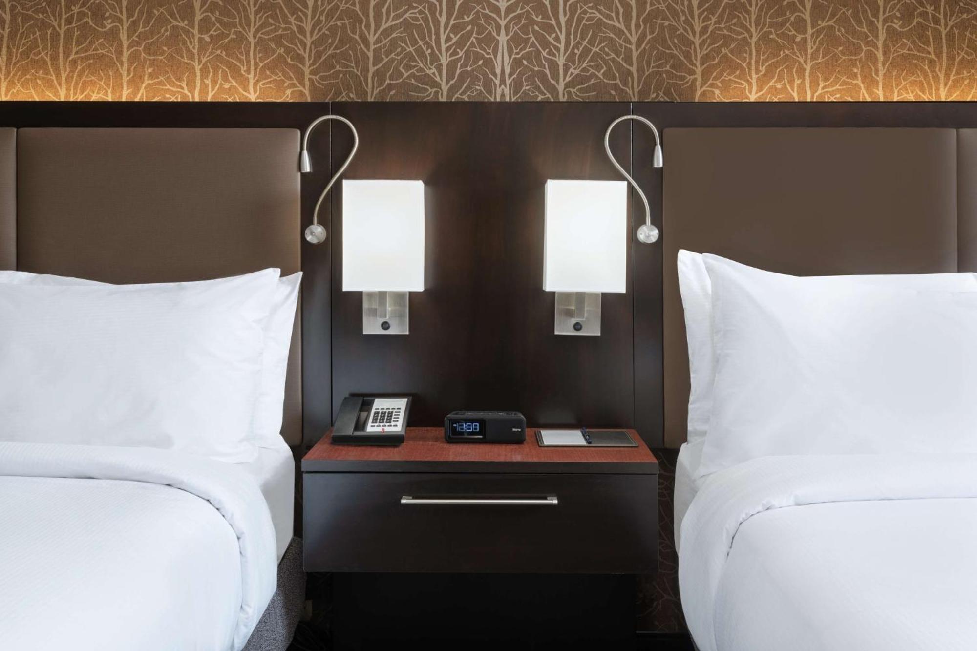 Zimmer mit 2 Queensize-Betten und Bergblick